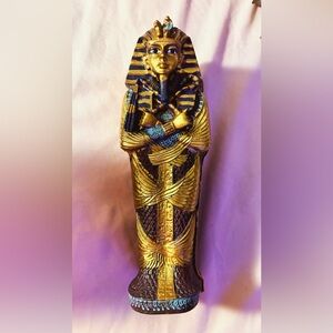 King Tutankhamen trinket box mummy sarcophagus vintage ancient Egypt decor